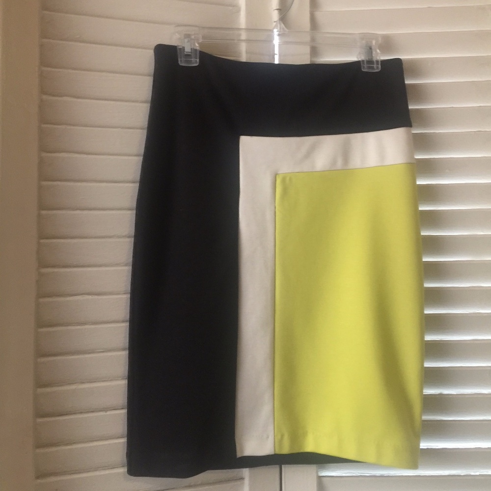 MERONA High Waisted Color Block Fitted Skirt NWT